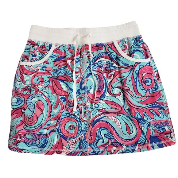 T by Talbots Women Skort Skirt Small Multicolor Pull On Drawstring Pocket Active - Picture 1 of 8